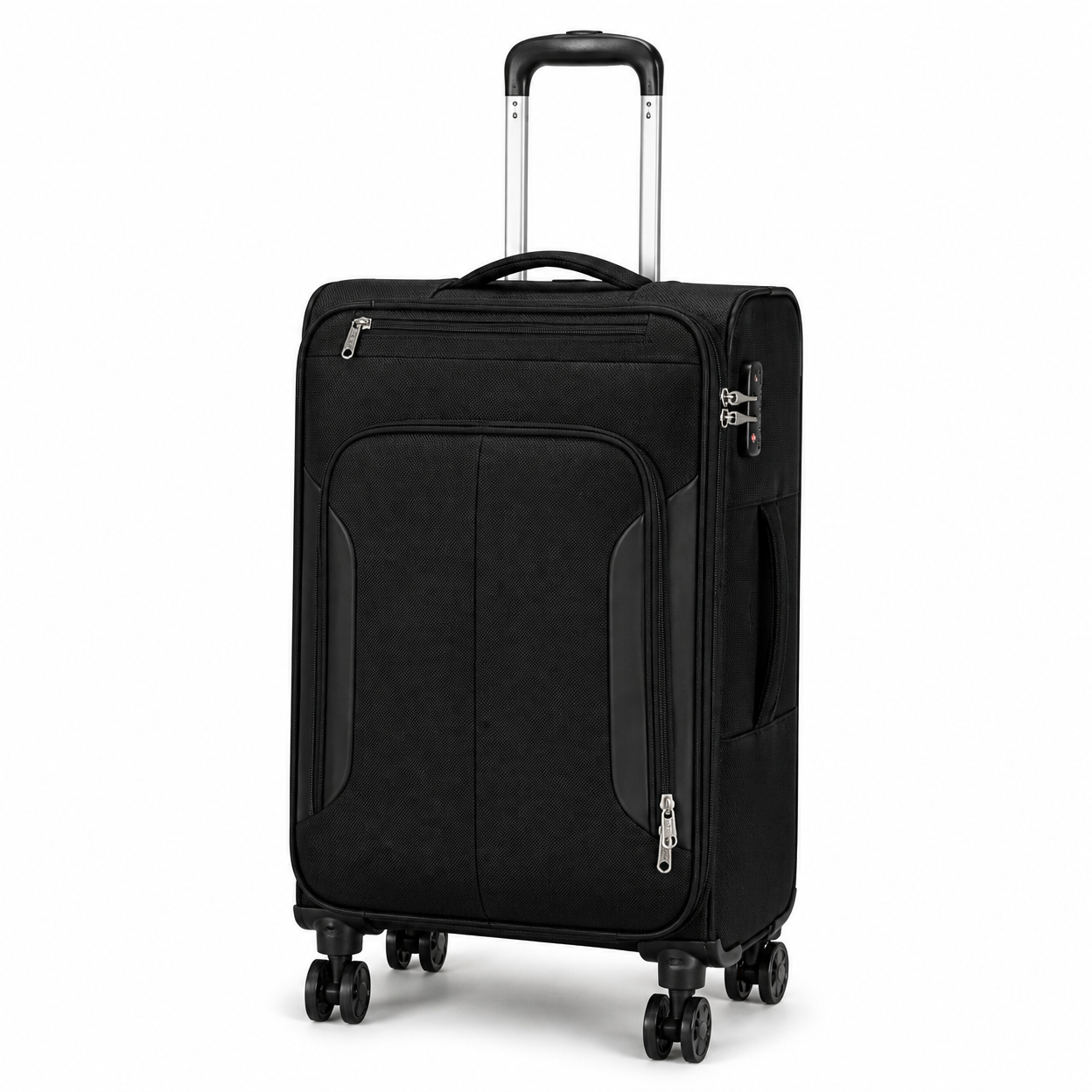 Rolling Joy OEM Rolling Joy fabric luggage IP405 CZ006 black 900D EVA laminated trolley case expandable 20inch 24inch 28inch all expandable 900D fabric laminated with EVA resilient