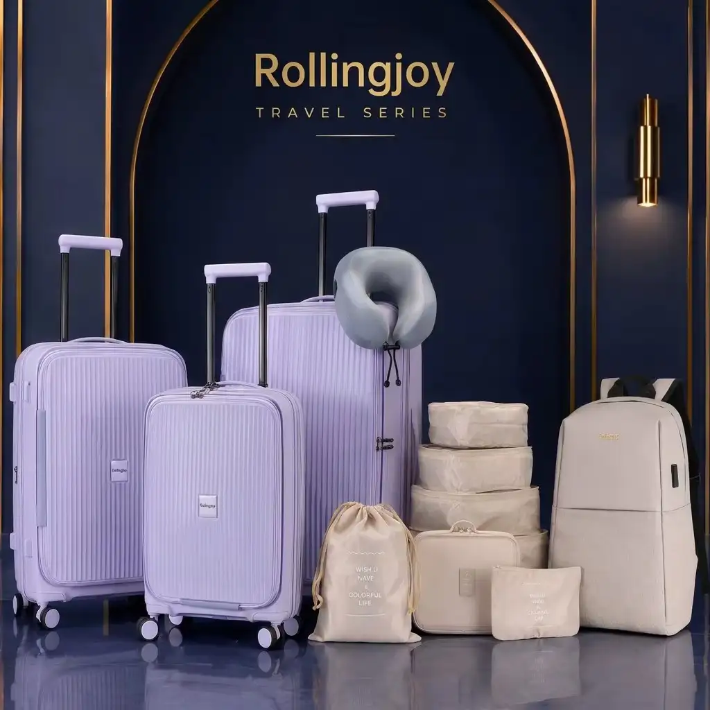 Rolling Joy OEM Rolling Joy colorful fashion luggage set 20inch 24inch 28inch PP hard-shell view 2