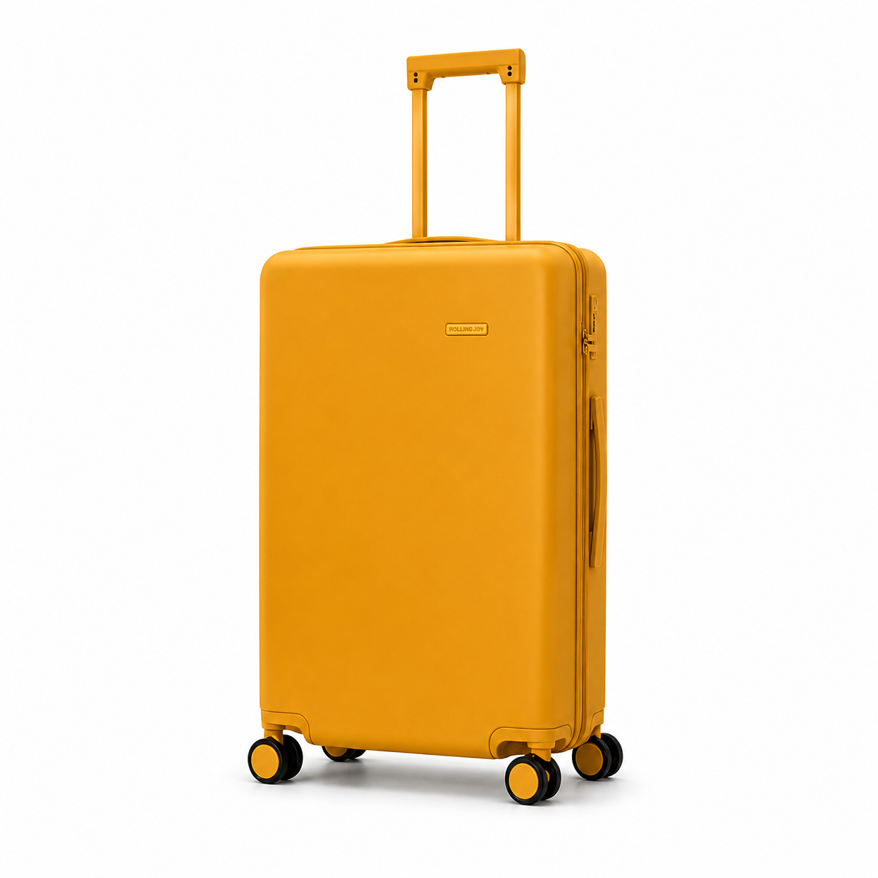 Rolling Joy OEM Rolling Joy yellow PC polycarbonate hard shell trolley case set 20 24 28 inch 3 colors blue black TSA spinner 20inch 24inch 28inch 3-piece PC Polycarbonate hard she