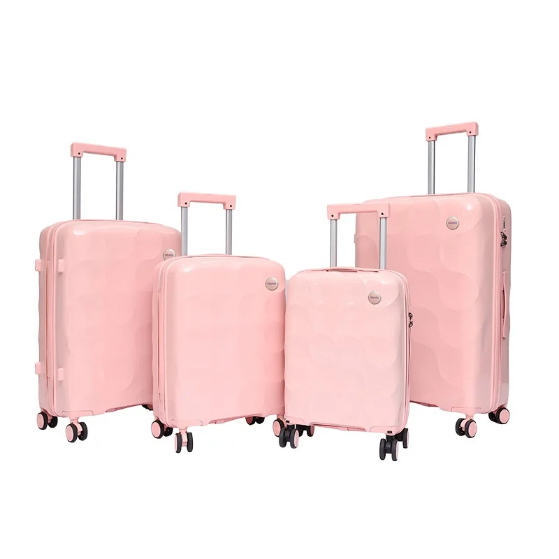 Rolling Joy OEM PP trolley case set light pink 4-piece color view 5