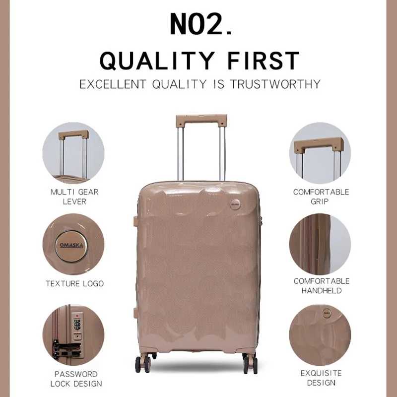 Rolling Joy OEM PP trolley case quality first detail multi gear lever password lock view 2