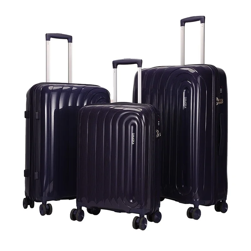 Rolling Joy OEM PP trolley case set deep blue 3-piece color view 5